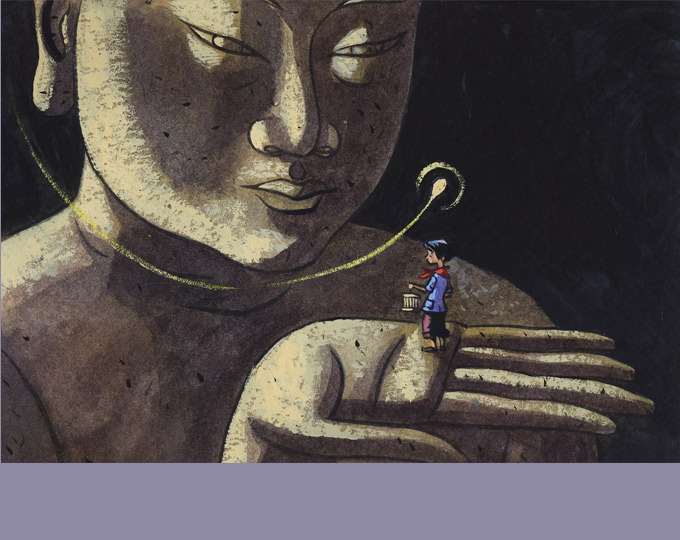 Petit Wang et le Bouddha