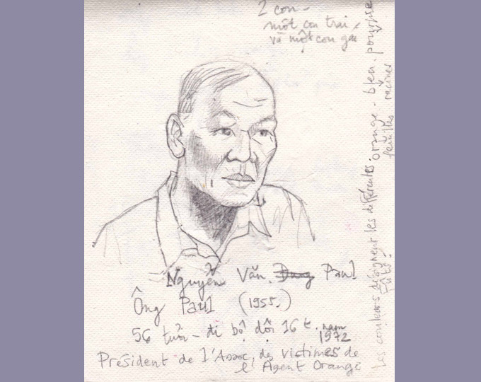 Portrait à la mine de plomb de M. Nguyên Van Paul