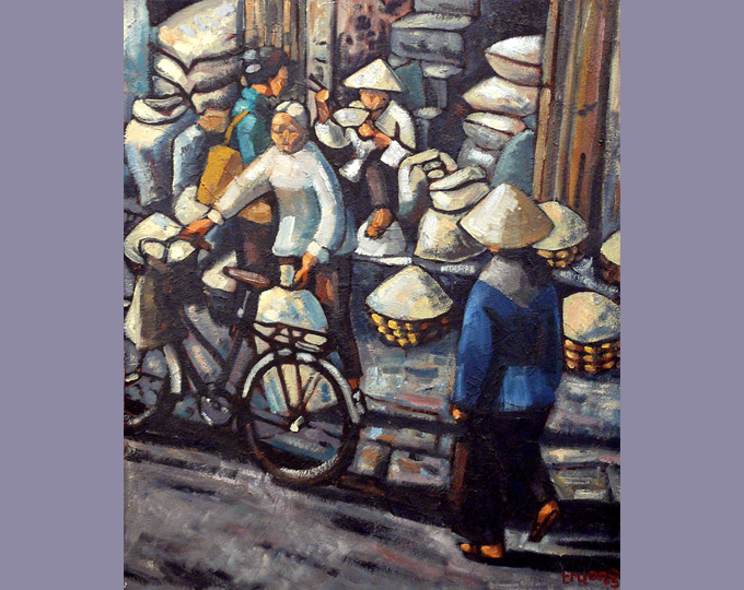 Rue des marchands de riz, Hanoi